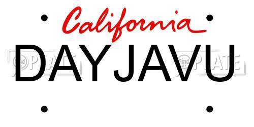 DAYJAVU California License Plate