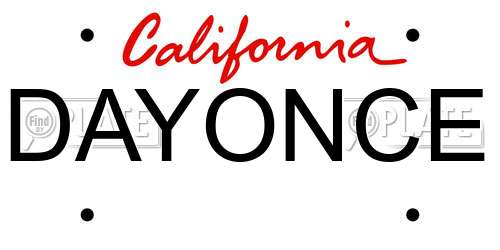 DAYONCE California License Plate