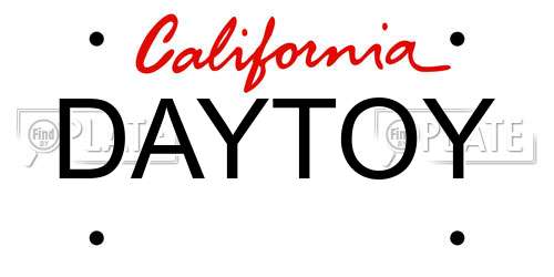 DAYTOY California License Plate