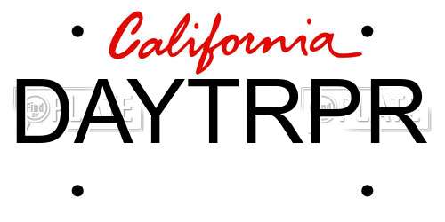 DAYTRPR California License Plate