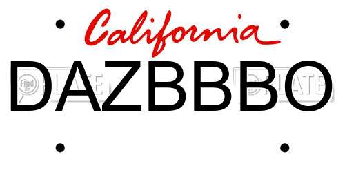 DAZBBBO California License Plate