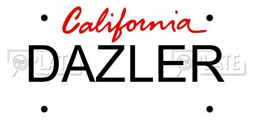 DAZLER California License Plate