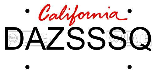 DAZSSSQ California License Plate