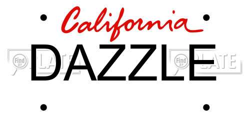 DAZZLE California License Plate