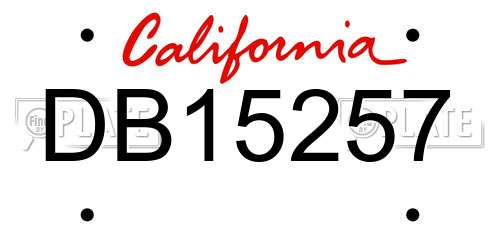 DB15257 California License Plate