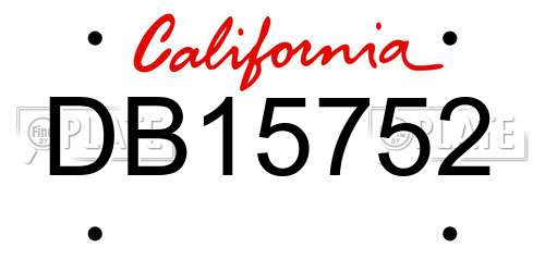 DB15752 California License Plate