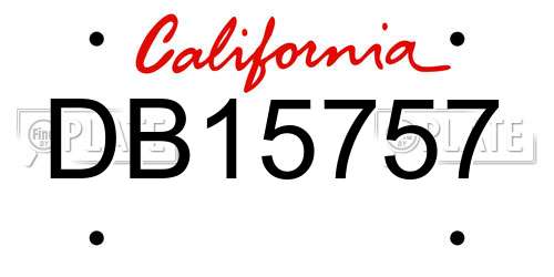 DB15757 California License Plate