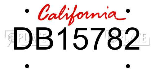 DB15782 California License Plate