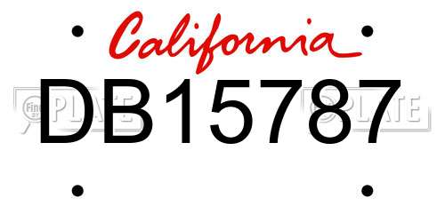 DB15787 California License Plate