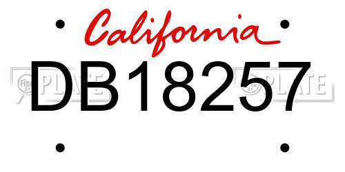 DB18257 California License Plate