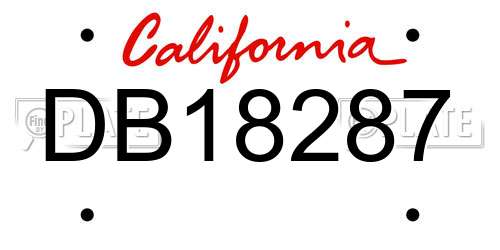 DB18287 California License Plate