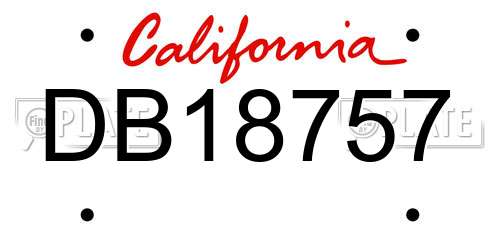 DB18757 California License Plate