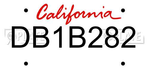 DB1B282 California License Plate
