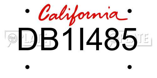 DB1I485 California License Plate