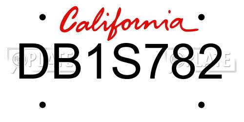 DB1S782 California License Plate