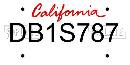 DB1S787 California License Plate