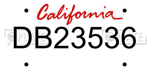 DB23536 California License Plate