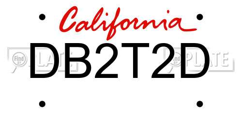 DB2T2D California License Plate