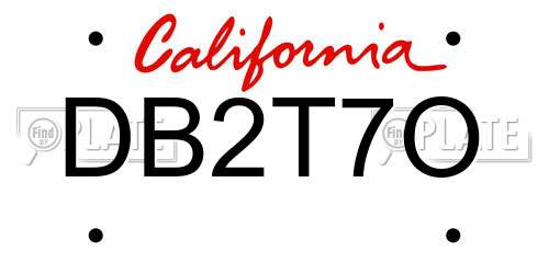 DB2T7O California License Plate