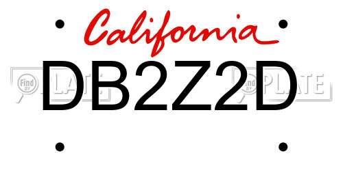 DB2Z2D California License Plate