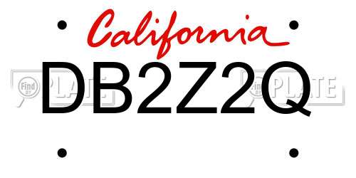 DB2Z2Q California License Plate