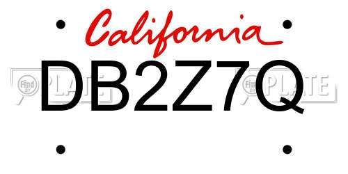 DB2Z7Q California License Plate