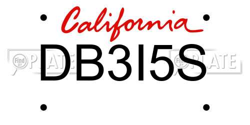 DB3I5S California License Plate