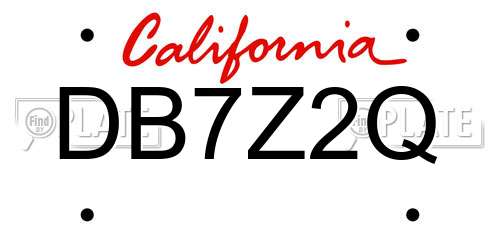 DB7Z2Q California License Plate