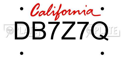 DB7Z7Q California License Plate