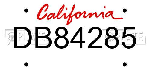 DB84285 California License Plate