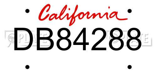 DB84288 California License Plate