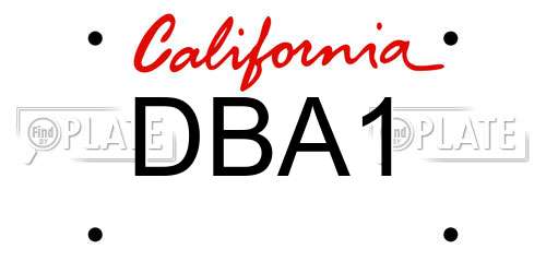 DBA1 California License Plate