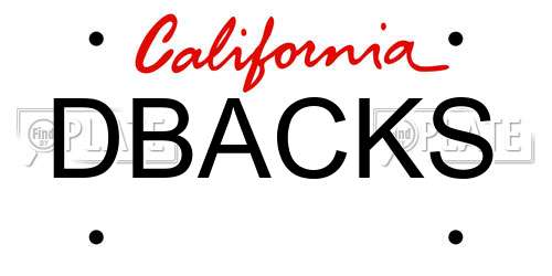 DBACKS California License Plate
