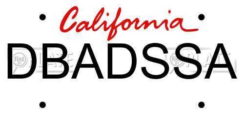 DBADSSA California License Plate