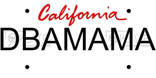 DBAMAMA California License Plate