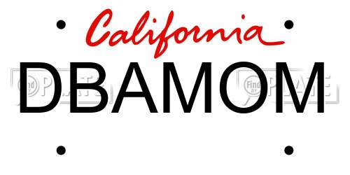 DBAMOM California License Plate