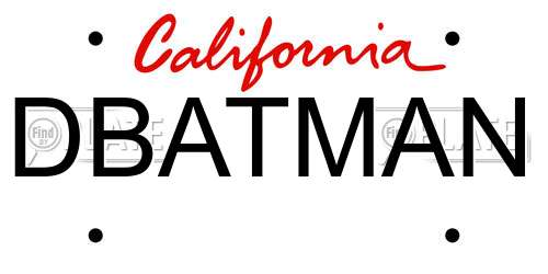 DBATMAN California License Plate