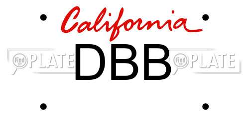 DBB California License Plate