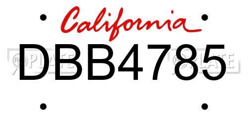 DBB4785 California License Plate