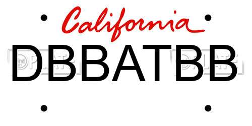 DBBATBB California License Plate