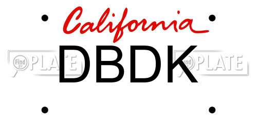DBDK California License Plate