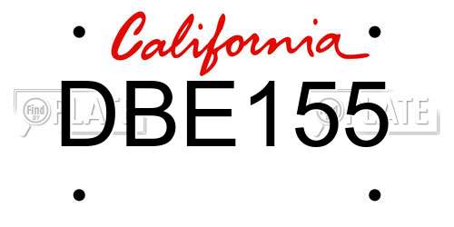 DBE155 California License Plate