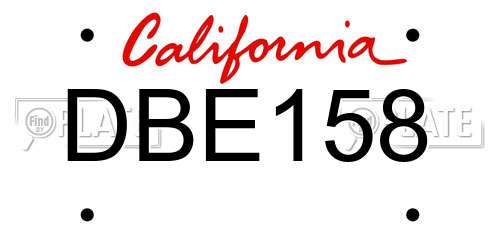 DBE158 California License Plate
