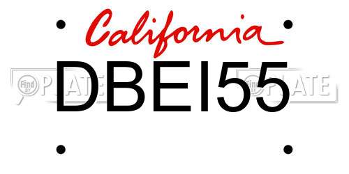 DBEI55 California License Plate