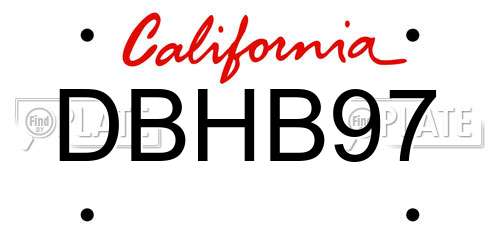 DBHB97 California License Plate