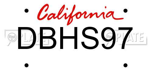 DBHS97 California License Plate