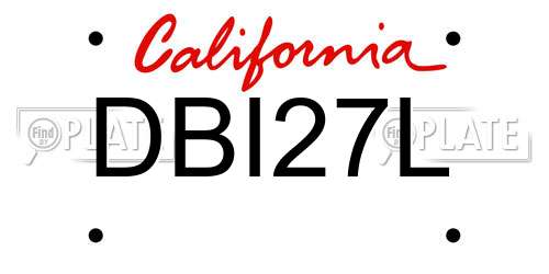 DBI27L California License Plate