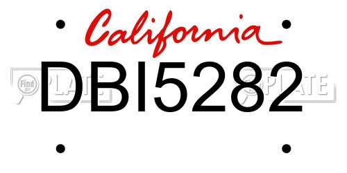 DBI5282 California License Plate
