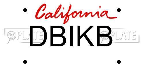 DBIKB California License Plate
