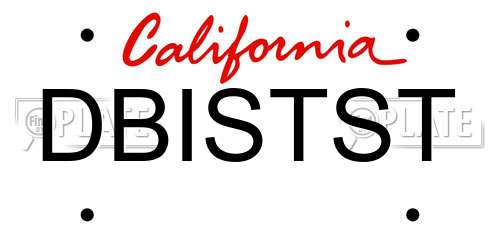 DBISTST California License Plate